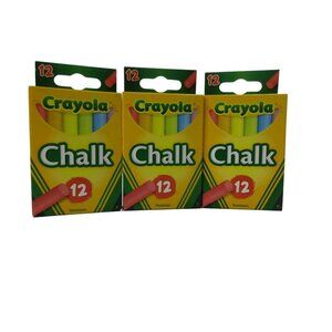 3 x Crayola Drawing Supplies Anti Dust Assorted Nontoxic Colored Chalk 12 Counts